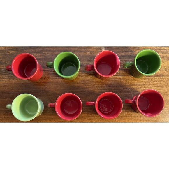 Fiesta Set Of 8 Multicolor Ring Handle Coffee Mugs Fiestaware Cups HLC USA - Picture 2 of 6